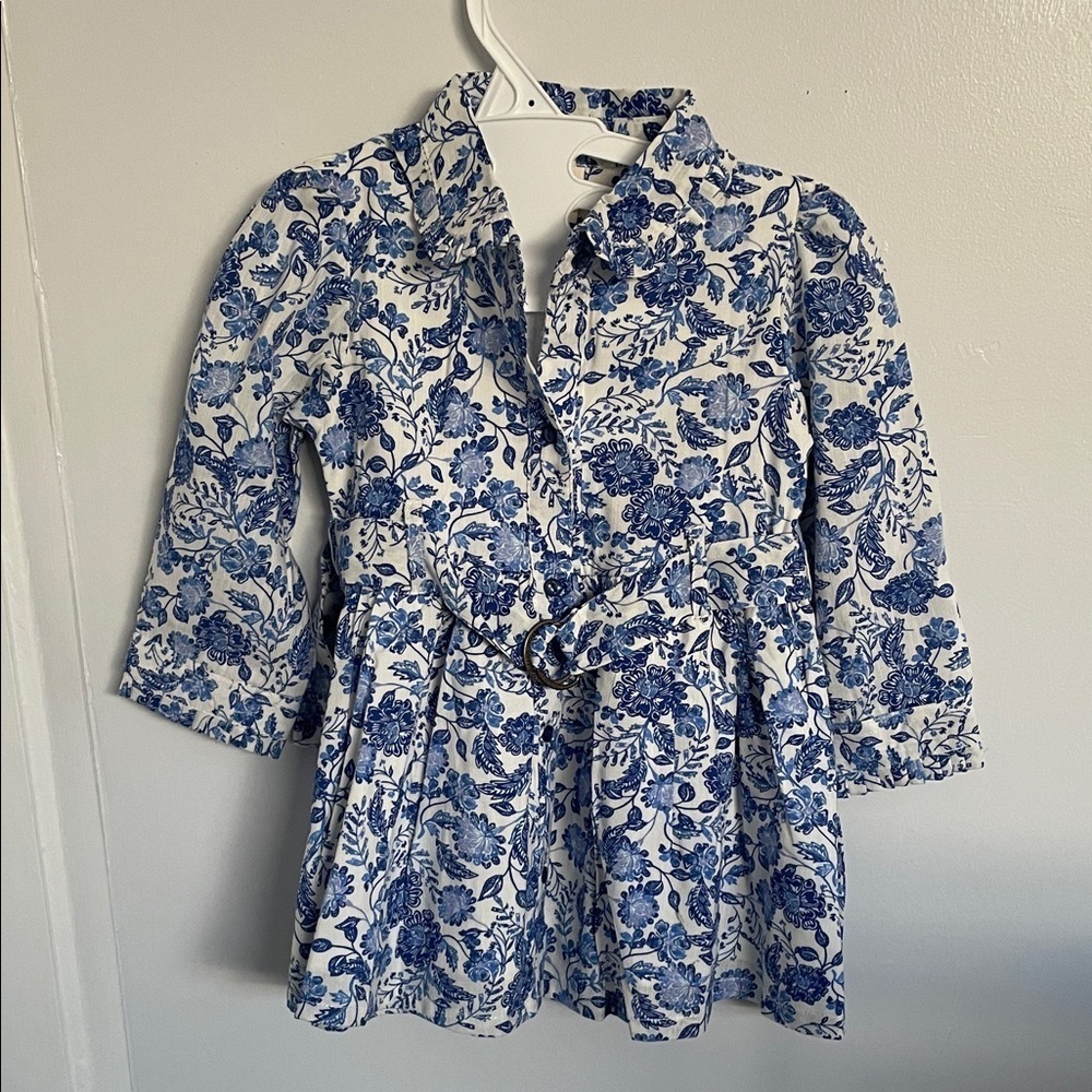 Baby girl Floral Blue and White size 9-12 months dress